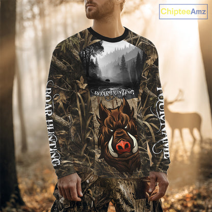 Boar Hunting Camouflage 3D All Over Printed Shirts, Boar Hunting Camo Shirt NBT210