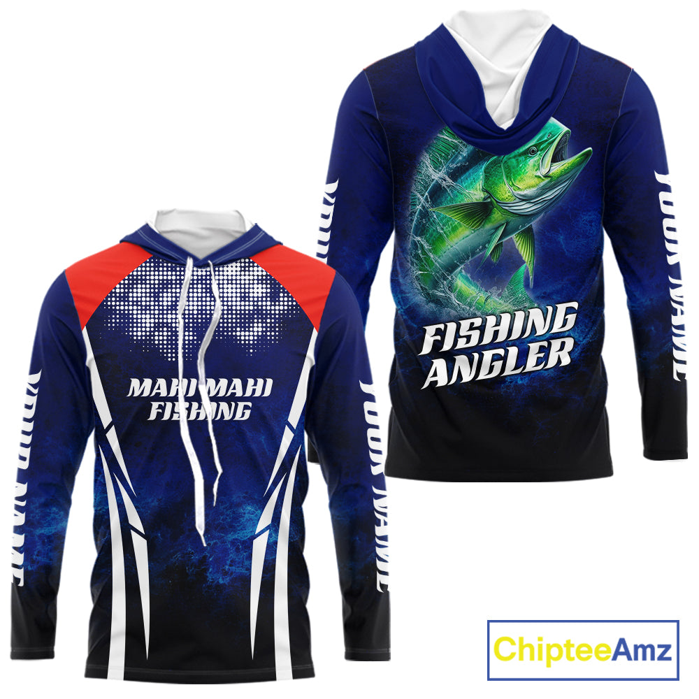 Personalized Mahi Mahi Fishing Hood UV Protection Saltwater Fishing Shirts NBT373