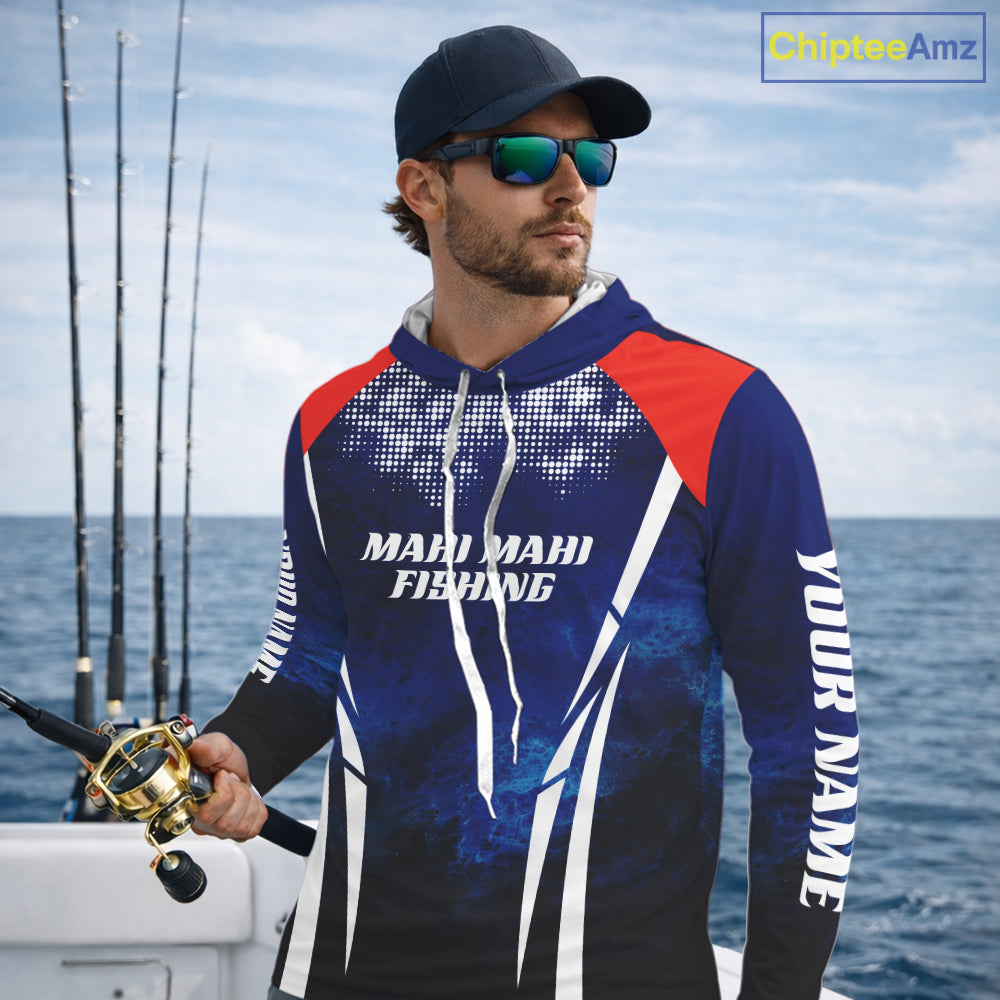 Personalized Mahi Mahi Fishing Hood UV Protection Saltwater Fishing Shirts NBT373
