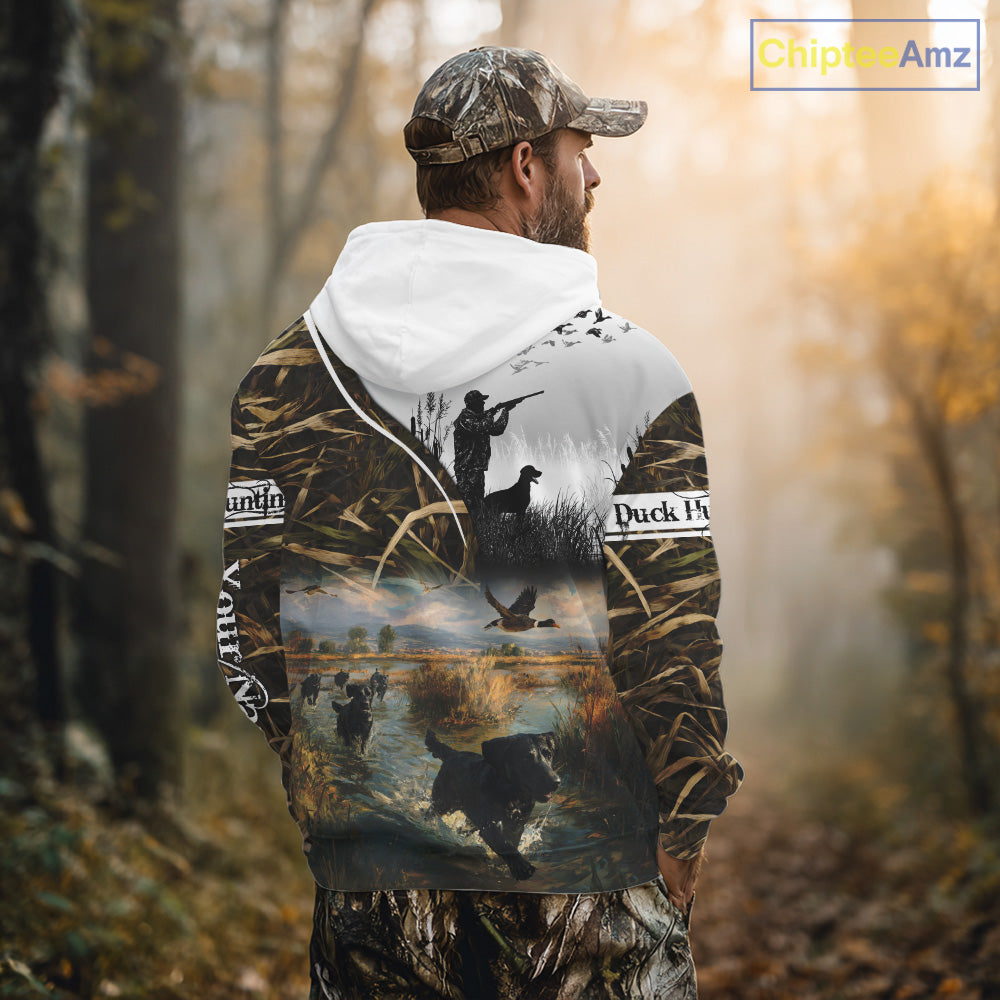 Custom Mallard Duck Hunting Camouflage 3D All Over Printing Shirts, Personalized Hunting Gifts NBT122