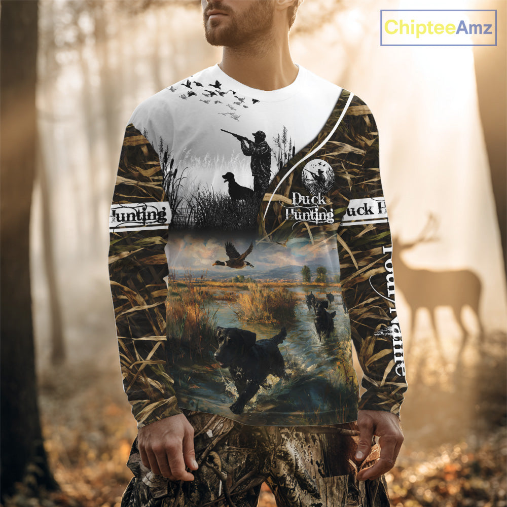 Custom Mallard Duck Hunting Camouflage 3D All Over Printing Shirts, Personalized Hunting Gifts NBT122