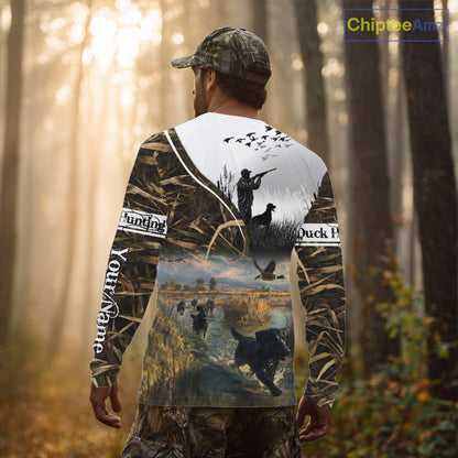 Custom Mallard Duck Hunting Camouflage 3D All Over Printing Shirts, Personalized Hunting Gifts NBT122