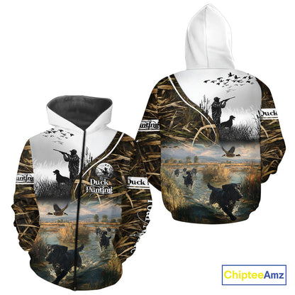 Custom Mallard Duck Hunting Camouflage 3D All Over Printing Shirts, Personalized Hunting Gifts NBT122