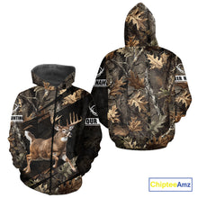 Load image into Gallery viewer, Personalized Whitetail Deer Hunting Fall Season Camo Printing Shirts Deer Hunting Gift Hoodie NBT323