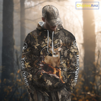 Whitetail Deer Custom Name 3D All Over Printed Shirts, Deer Hunting Clothes, Hunting Season NBT334