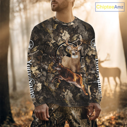 Whitetail Deer Custom Name 3D All Over Printed Shirts, Deer Hunting Clothes, Hunting Season NBT334