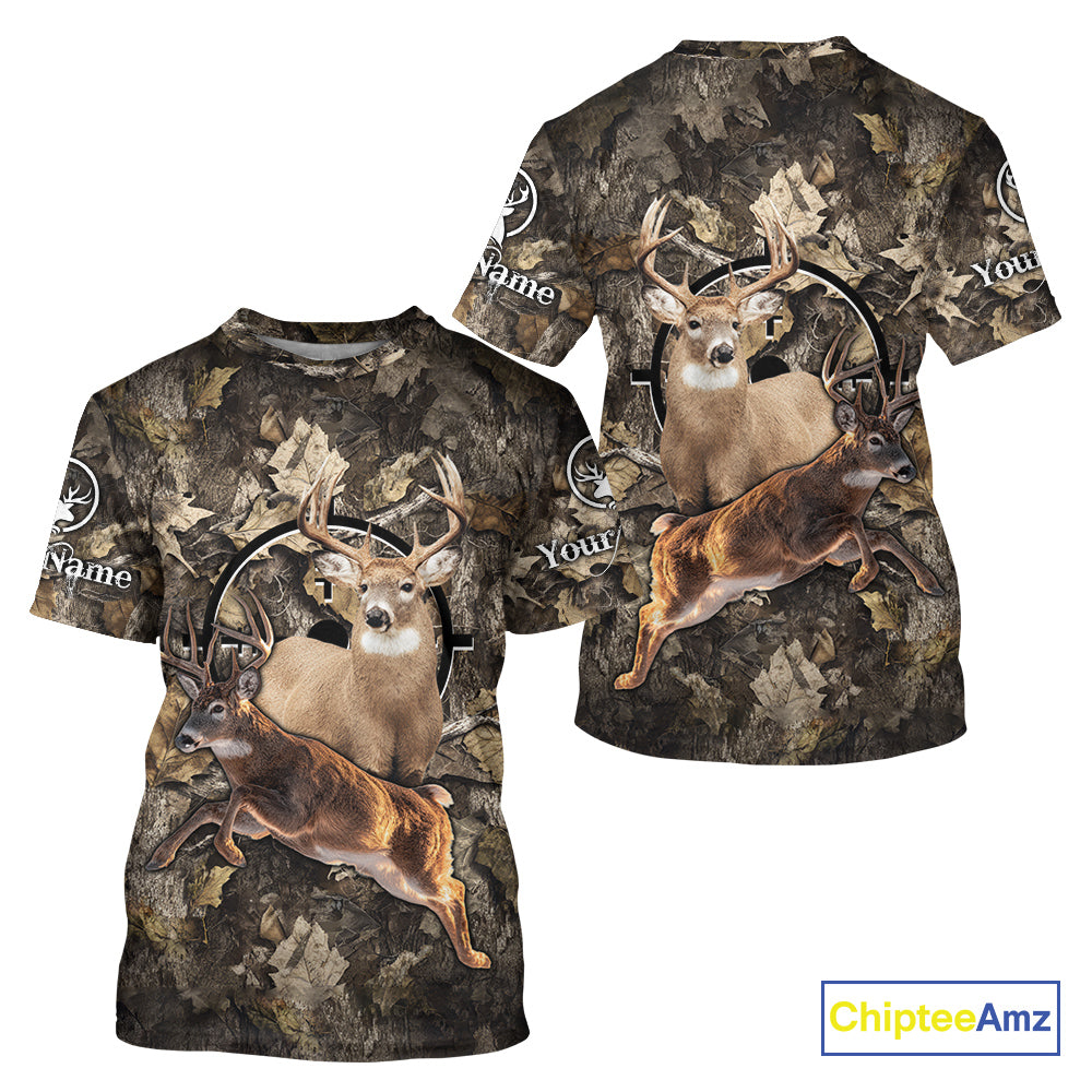 Whitetail Deer Custom Name 3D All Over Printed Shirts, Deer Hunting Clothes, Hunting Season NBT334
