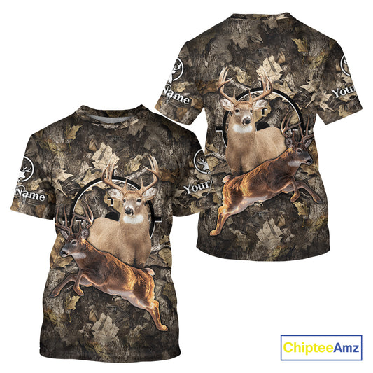 Whitetail Deer Custom Name 3D All Over Printed Shirts, Deer Hunting Clothes, Hunting Season NBT334