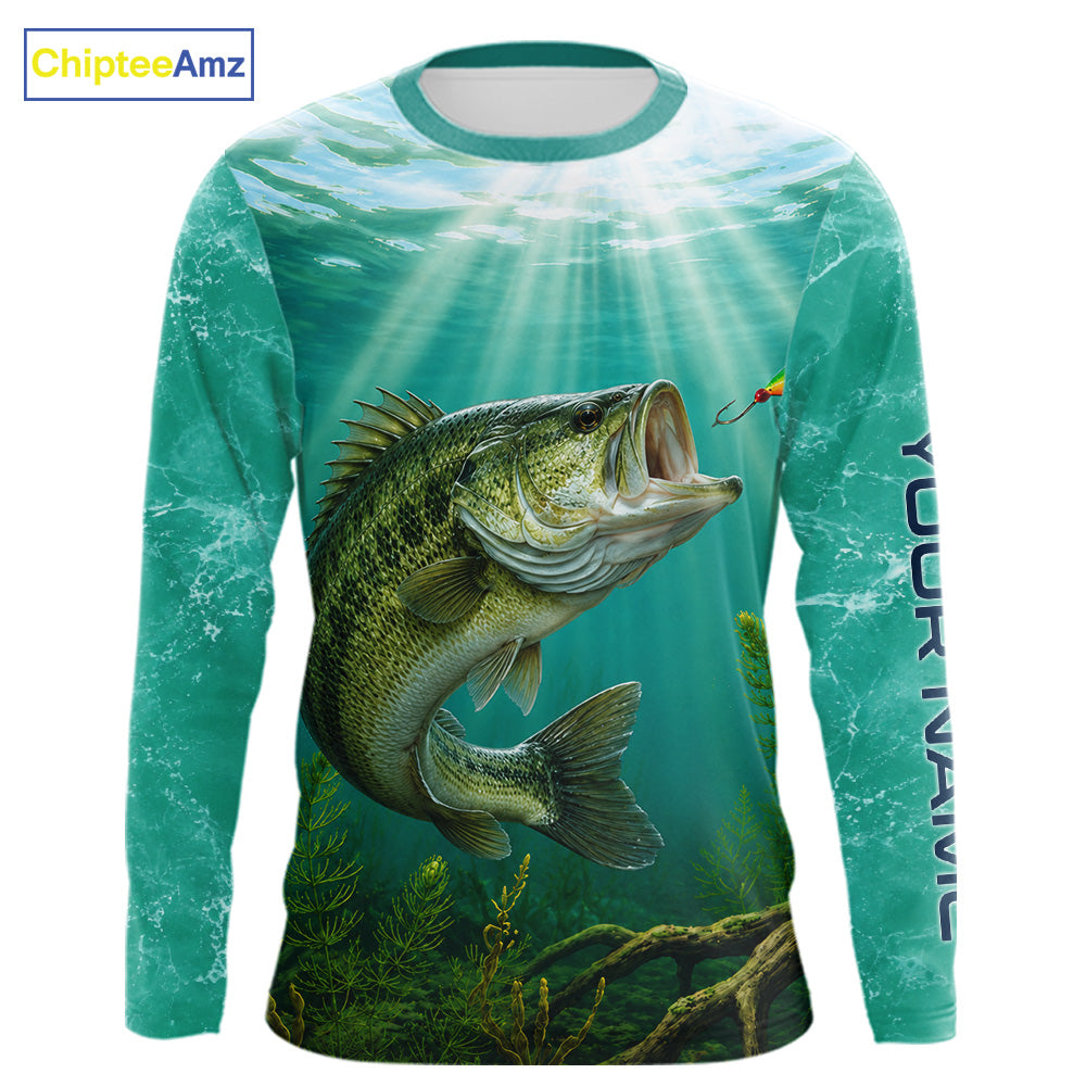 Custom Largemouth Bass Fishing Jerseys, Bass Long Sleeve Tournament Fishing Shirts For Team NBT861