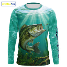 Load image into Gallery viewer, Custom Largemouth Bass Fishing Jerseys, Bass Long Sleeve Tournament Fishing Shirts For Team NBT861