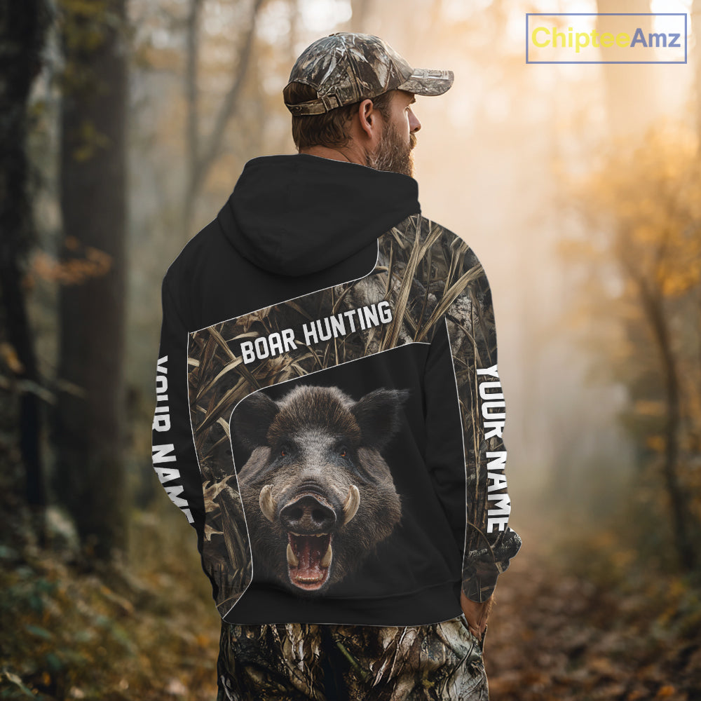 Custom Wild Boar Hunting Camo 3D Shirts, Boar Hunting Gifts, Boar Hunting Shirts for Hunter NBT158