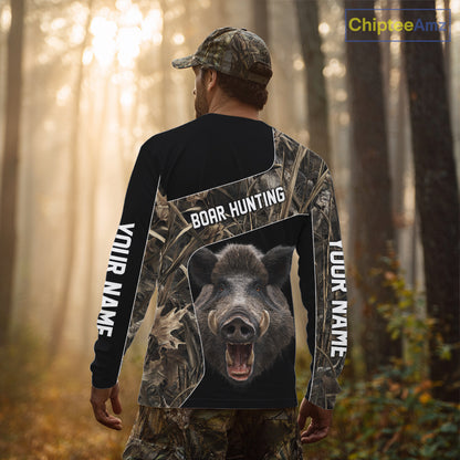 Custom Wild Boar Hunting Camo 3D Shirts, Boar Hunting Gifts, Boar Hunting Shirts for Hunter NBT158