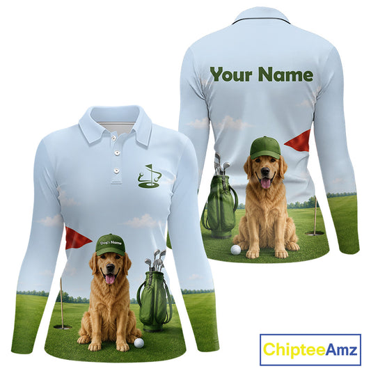 Funny Golden Retriever Golf Shirt For Dog Lovers, Golden Retriever Golf Shirt NBT768