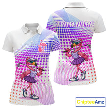 Load image into Gallery viewer, Custom Name Funny Flamingo Womens Golf Polo Shirts, Golf Gifts For Ladies, Flamingo Lovers NBT540