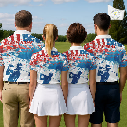 American Flag Golf Polo Shirt Custom Mens Golf Shirts US Flag Golf Polo Shirt NBT568