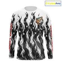 Load image into Gallery viewer, Black Camo American Flag Bass Fishing Shirts Long Sleeve, Patriotic Fishing Shirt NBT456