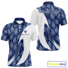 Load image into Gallery viewer, Blue Golf Pattern Polo Golf Shirt For Men Custom Mens Golf Clothes, Best Golf Gifts NBT571