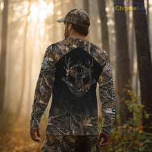 Load image into Gallery viewer, Whitetail Deer Hunting Shirts Personalized Black US Flag Camouflage, Best Gifts for Deer Hunters NBT275