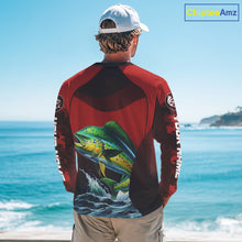 Load image into Gallery viewer, Custom Mahi Mahi Fishing Shirts For Team, Custom Saltwater Fishing Shirts|Red NBT467