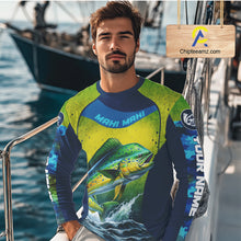 Load image into Gallery viewer, Custom Mahi Mahi Fishing Shirts For Team, Custom Saltwater Fishing Shirts|Blue NBT469