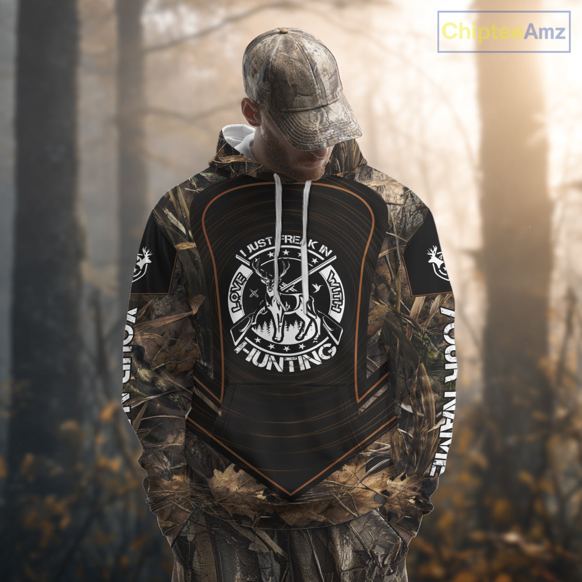 Brown Camouflage Deer Hunting 3D Printing Custom Name Shirts, Deer Hunting Apparel NBT213
