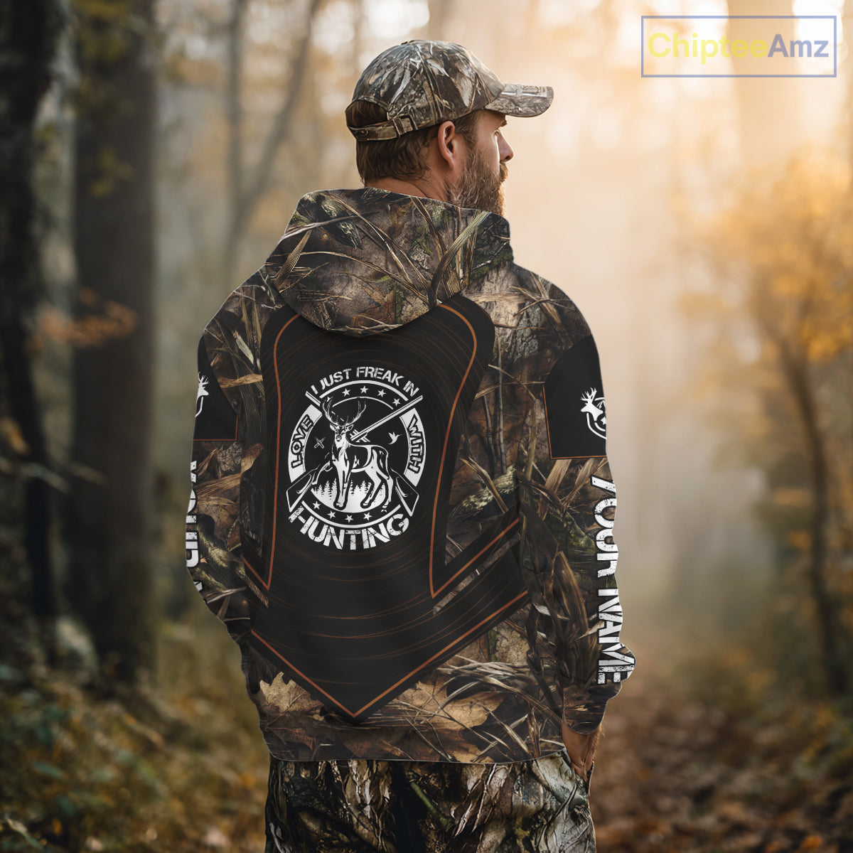 Brown Camouflage Deer Hunting 3D Printing Custom Name Shirts, Deer Hunting Apparel NBT213