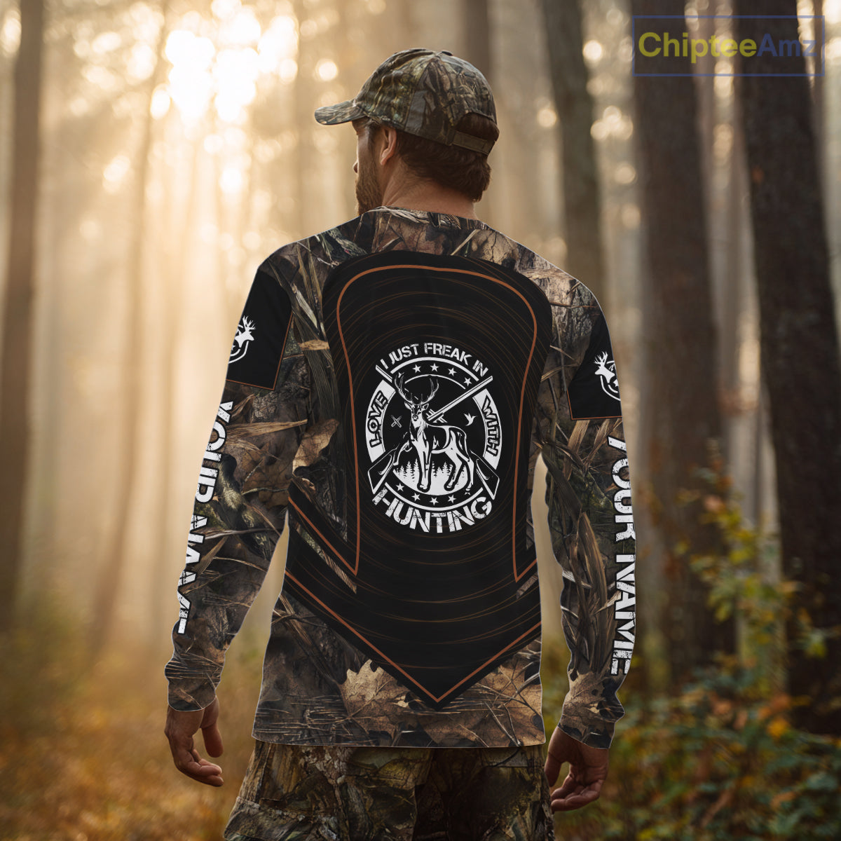 Brown Camouflage Deer Hunting 3D Printing Custom Name Shirts, Deer Hunting Apparel NBT213