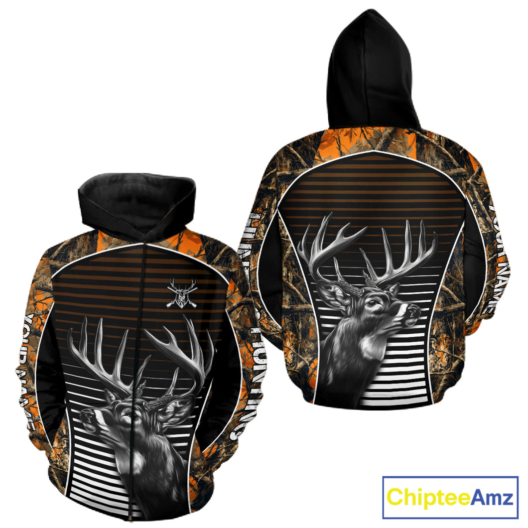 Custom Whitetail Deer Hunting Orange Camouflage 3D Printed Shirts, Hunting Gifts NBT226