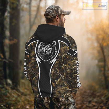 Wild Boar Hunting Full Camouflage 3D Custom Name, Hunting Clothes for Men, Hunting Gifts NBT228