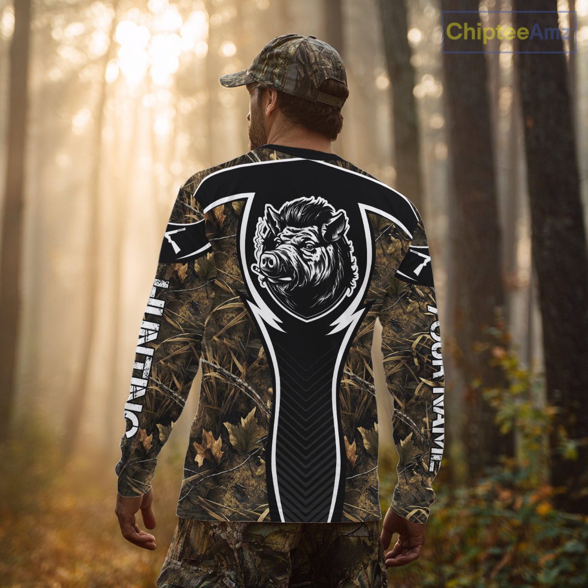 Wild Boar Hunting Full Camouflage 3D Custom Name, Hunting Clothes for Men, Hunting Gifts NBT228