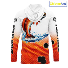 Load image into Gallery viewer, Redfish Fishing Scales Custom Name UV Protection Long Sleeve Hooded Fishing Shirts NBT514
