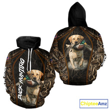 Load image into Gallery viewer, Waterfowl Duck Hunting Yellow Labrador Retriever Camo US Flag 3D Shirts, Duck Hunting Gifts NBT239
