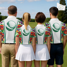 Load image into Gallery viewer, Funny Golf Skull Tropical Pattern Golf Polo Shirt Custom Name Golf Shirts For Mens NBT519