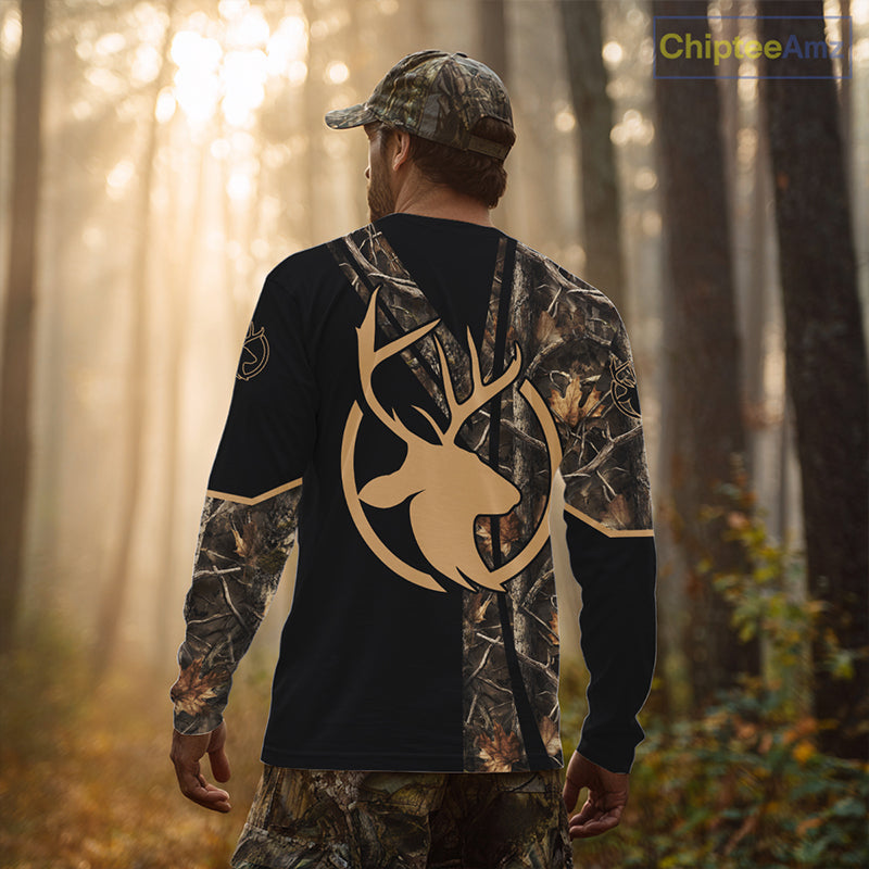 Personalized Whitetail Deer Hunting 3D All Over Printed Hoodie Brown Camouflage NBT250