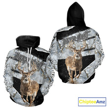 Load image into Gallery viewer, Winter Whitetail Deer Camo Customize Name 3D Printed Long Sleeve Hunting Shirts for Men NBT260