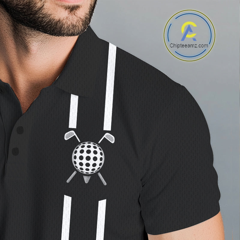 Personalized Golf Gift For Men, Custom Name Golf Polo Shirt, Golf Cart Pattern Polo For Golf Lovers NBT804