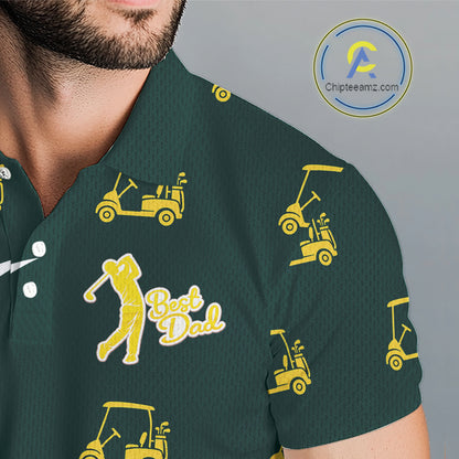 Custom Best Dad Golf Polo Shirt, Fathers Day Gift For Dad Papa, Golf Outfit, Men Polo Shirt NBT711