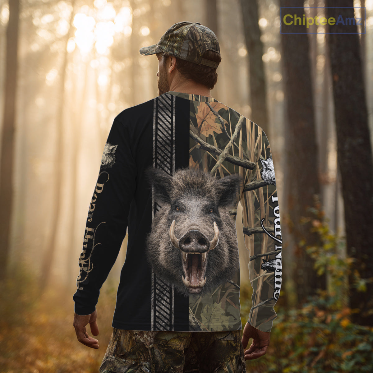 Personalized Wild Hog Hunting Camo Custom Name Best Gifts for Hunters, Boar Hunting Clothes NBT115