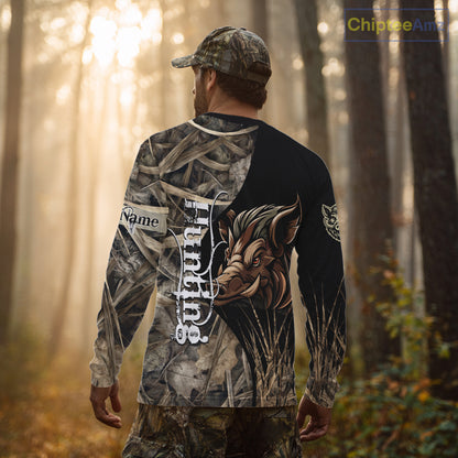 Beautiful Wild Boar Hunting Grass Camo Shirts for Hunters, Boar Hunting Clothing, Hunting Gifts NBT209
