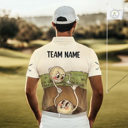Vintage Funny Golf Ball Custom Team Polo Shirt, Personalized Mens Golf Polo Shirt, Golf Lovers Gift NBT608