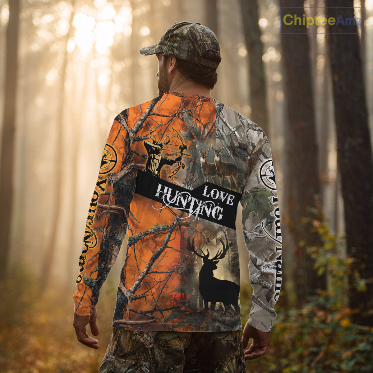 Personalized Deer Hunting Shirt 3D All Over Print Orange Camo Hunting Clothes NBT119