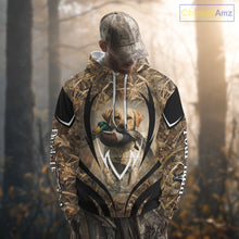 Load image into Gallery viewer, Mallard Duck Hunting Yellow Labrador Retriever Camo 3D Custom Name Shirts, Hunting Gifts NBT220