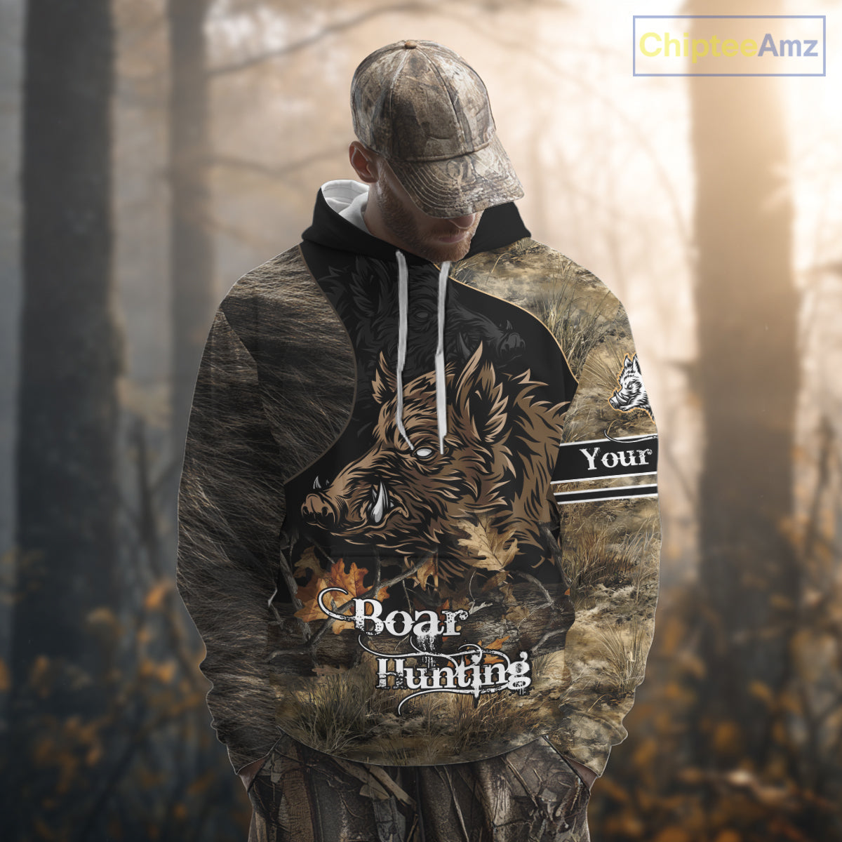 Wild Boar Hunting Camouflage Personalized Shirts for Boar Hunter, Hunting Gifts NBT127