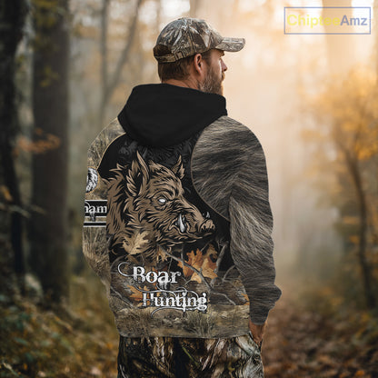 Wild Boar Hunting Camouflage Personalized Shirts for Boar Hunter, Hunting Gifts NBT127