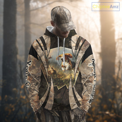 Custom Rabbit Hunting with Beagle 3D Prints Camouflage Shirts, Rabbit Hunting Clothes NBT139