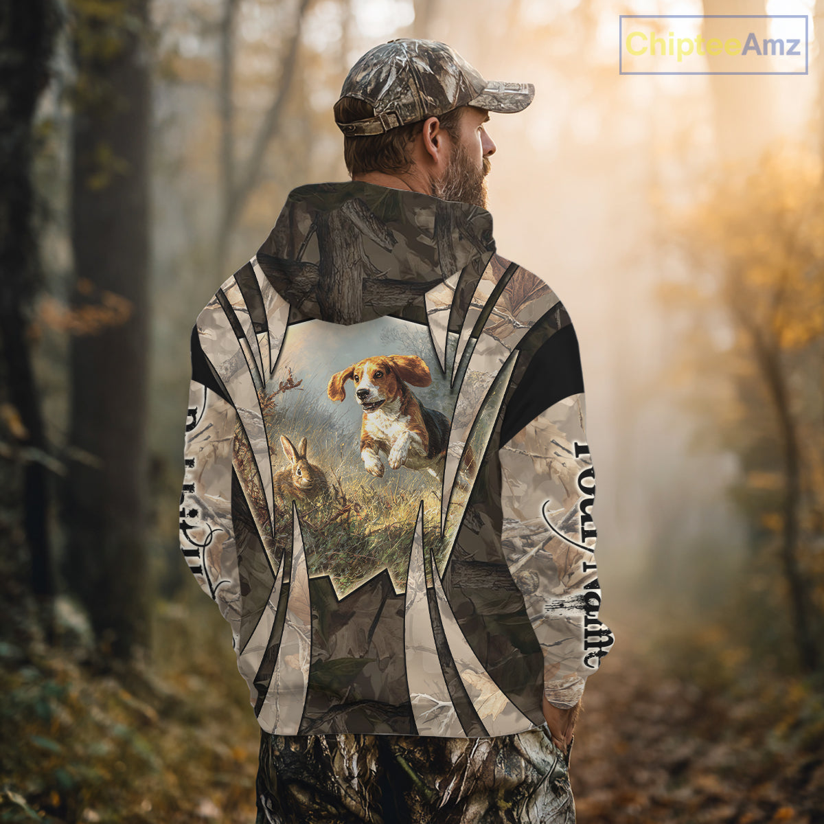 Custom Rabbit Hunting with Beagle 3D Prints Camouflage Shirts, Rabbit Hunting Clothes NBT139