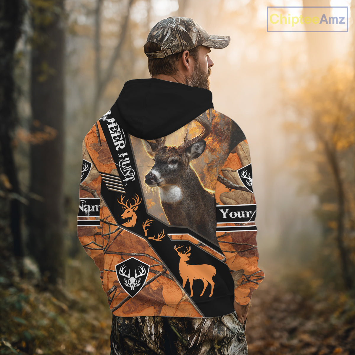 Deer Hunting Orange Camouflage 3D Printing Custom Name Shirts, Best Deer Hunting Shirts for Men NBT152