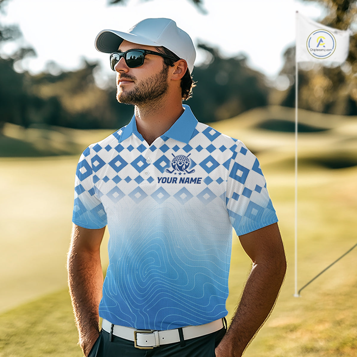 Personalized Green Golf Polos Shirts For Men Custom Golf Ball Men Golf Tops NBT535