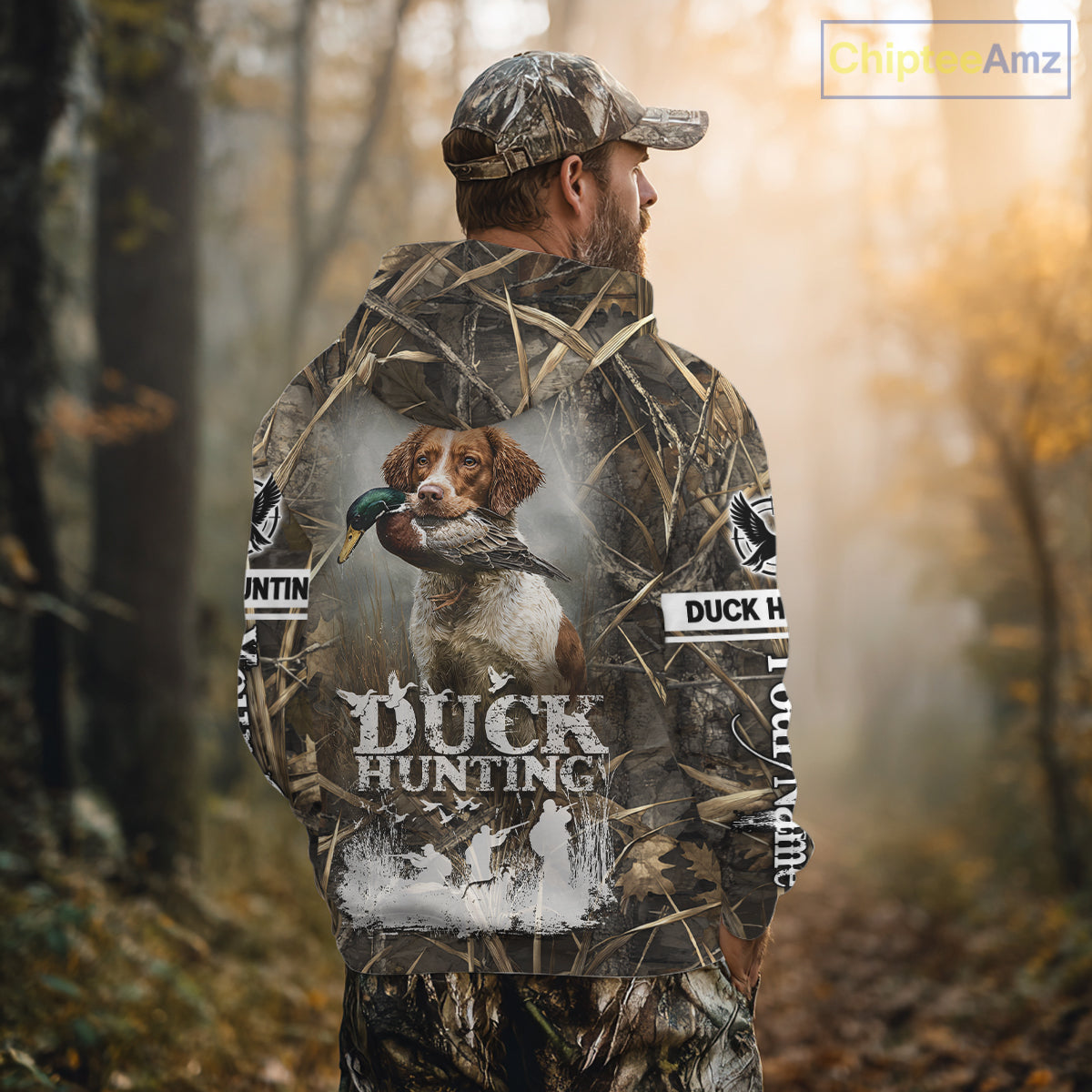 Mallard Duck Hunting Camouflage Shirts With Brittany Dog, Duck Hunting Season, Hunting Gifts NBT180