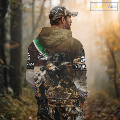 Duck Hunting with Dog Black Labs 3D All Over Printing Shirts for Men, Gifts for Duck Hunters NBT45